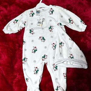 3 Cozy White Penguin Print Kids One Piece